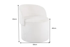 Riess-Ambiente Skandinavisch|Sessel > Sessel LUNA 65cm beige Bouclé Polsterhocker mit klappbarer Rückenlehne und Stauraum