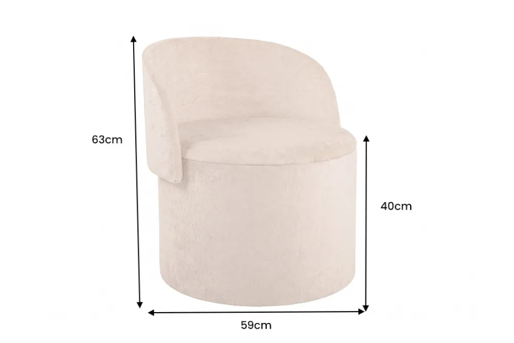 Riess-Ambiente Skandinavisch|Sessel > Sessel LUNA 65cm champagner greige Bouclé Polsterhocker mit klappbarer Rückenlehne und Stauraum