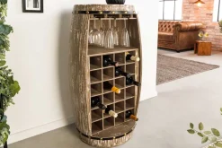 Riess-Ambiente Weinregale|Barschränke > Shabby Chic Weinregal BODEGA 100cm natur Pinie Weinfass für 24 Flaschen