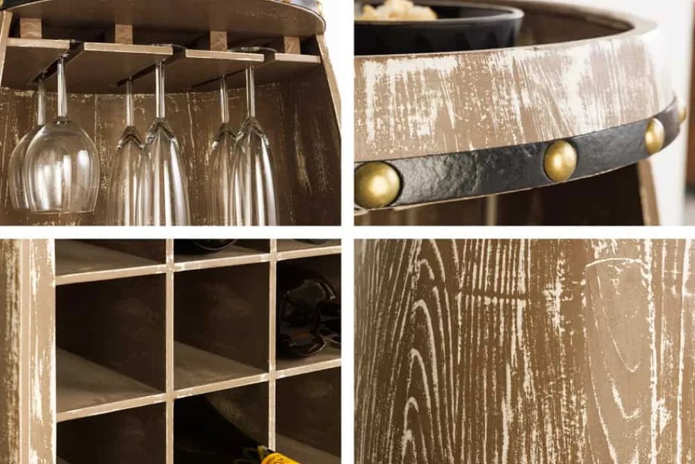 Riess-Ambiente Weinregale|Barschränke > Shabby Chic Weinregal BODEGA 100cm natur Pinie Weinfass für 24 Flaschen
