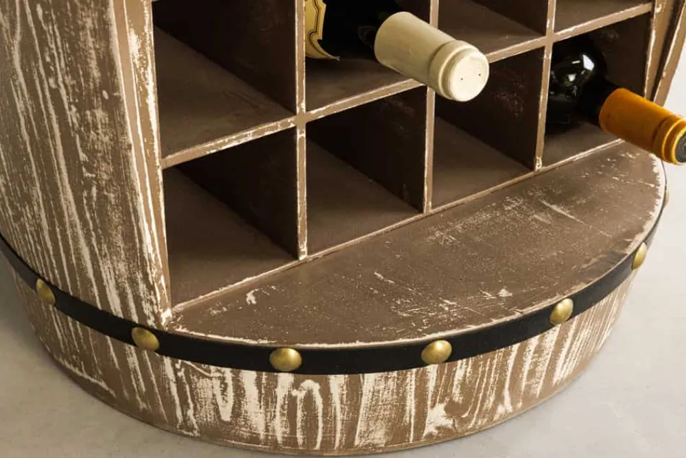 Riess-Ambiente Weinregale|Barschränke > Shabby Chic Weinregal BODEGA 100cm natur Pinie Weinfass für 24 Flaschen
