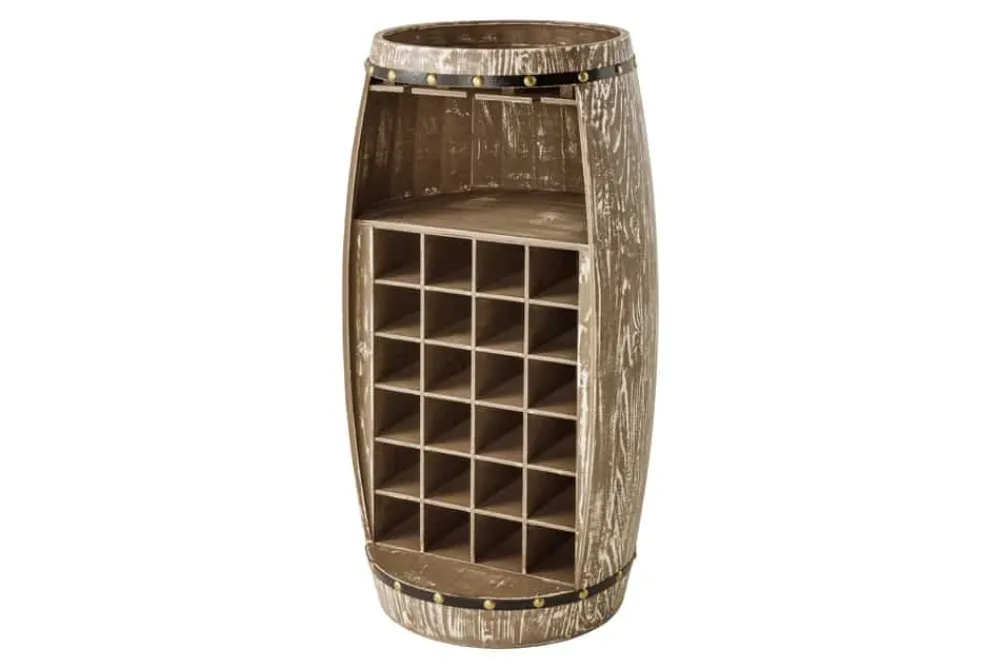 Riess-Ambiente Weinregale|Barschränke > Shabby Chic Weinregal BODEGA 100cm natur Pinie Weinfass für 24 Flaschen