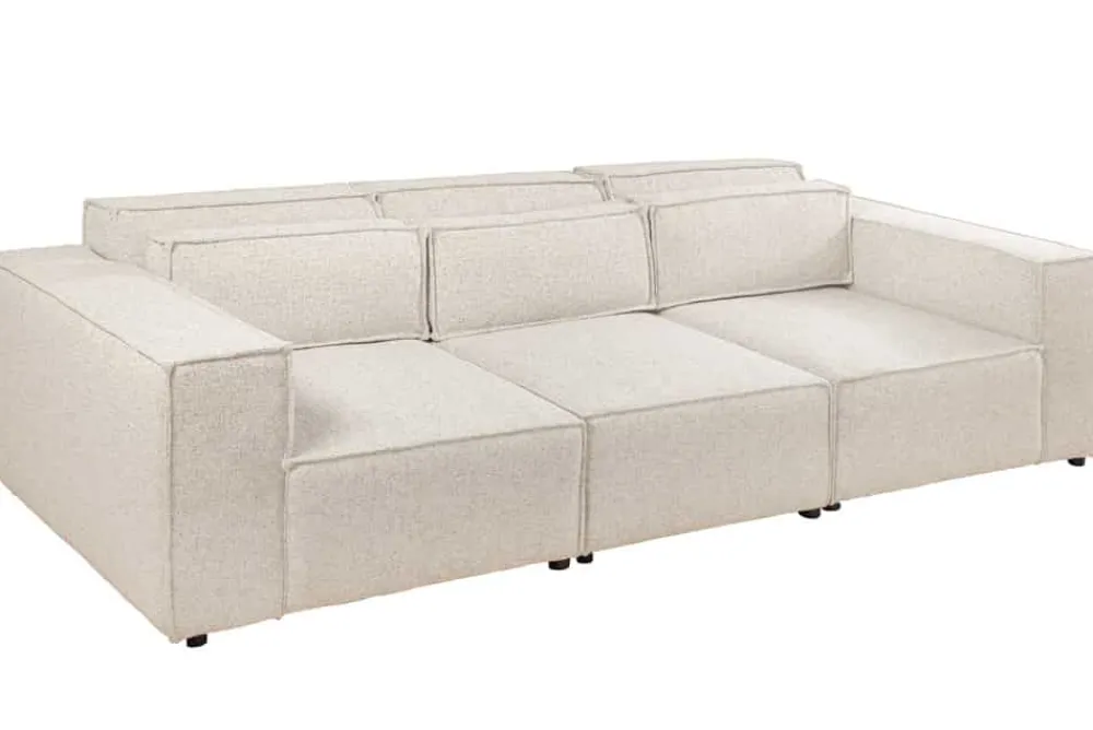 Riess-Ambiente Skandinavisch|3-Sitzer Sofa > 3-Sitzer Sofa BOSSA NOVA 260cm beige ocean Strukturstoff Couch inkl. Kissen