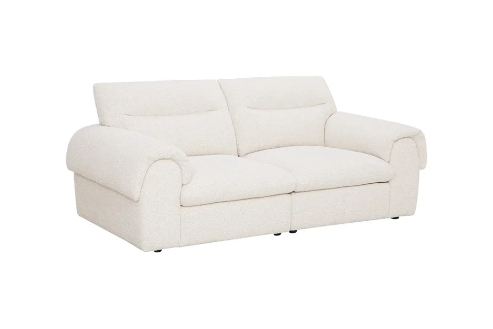 Riess-Ambiente 3-Sitzer Sofa > 3-Sitzer Sofa SIXTH SENSE 210cm beige Bouclé-Strickstoff mit Nosagfederung und Daunenfedern