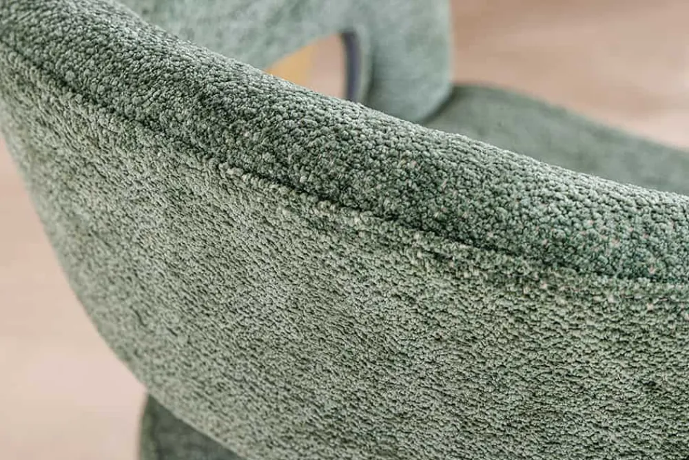 Riess-Ambiente Goldene Möbel|Skandinavisch > Skandinavischer Stuhl BOUTIQUE grün Strukturstoff brushed champagner gold Metall