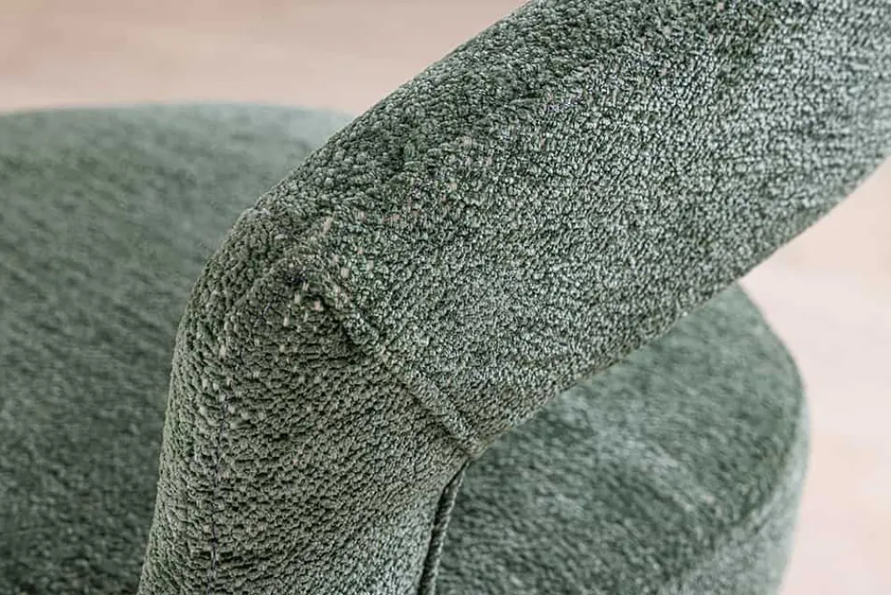Riess-Ambiente Goldene Möbel|Skandinavisch > Skandinavischer Stuhl BOUTIQUE grün Strukturstoff brushed champagner gold Metall