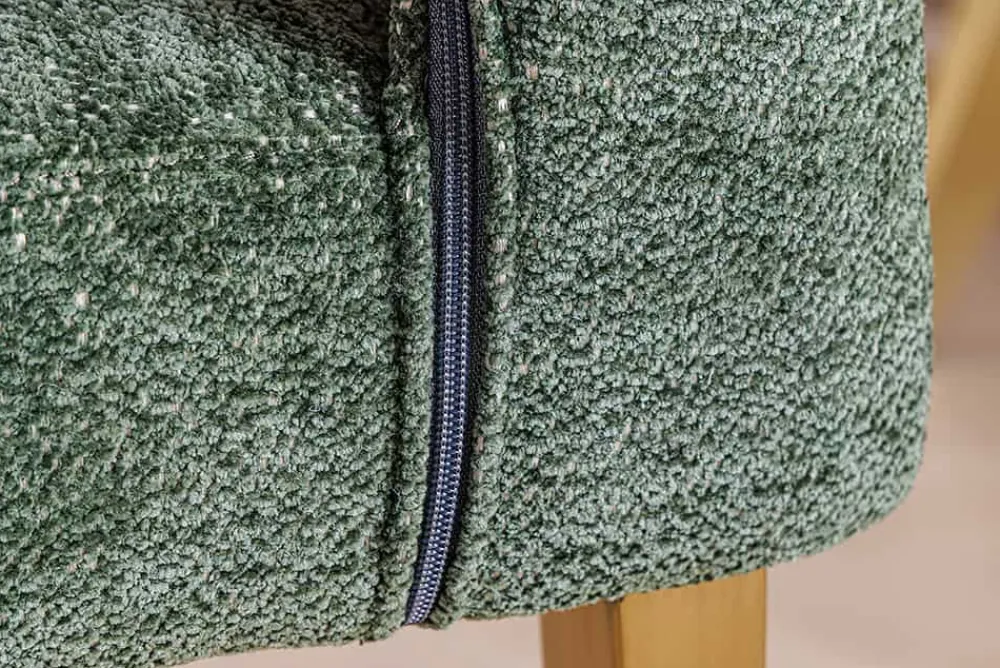 Riess-Ambiente Goldene Möbel|Skandinavisch > Skandinavischer Stuhl BOUTIQUE grün Strukturstoff brushed champagner gold Metall