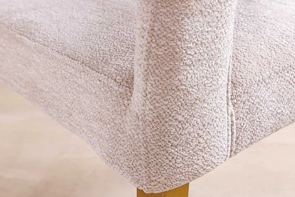 Riess-Ambiente Skandinavisch|Stühle > Skandinavischer Stuhl BOUTIQUE beige Strukturstoff brushed champagner gold Metall