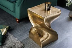 Riess-Ambiente Beistelltische|Goldene Möbel > Skulpturaler Beistelltisch TWIST 45cm gold Aluminium handmade Sitzhocker Nachttisch