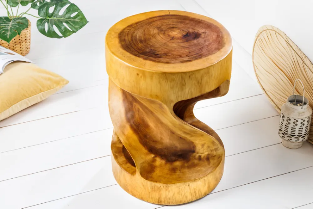 Riess-Ambiente Mehr...|Mehr... > Skulpturaler Beistelltisch ARTE 35cm natur Suarholz rund handmade in Bali Sitzhocker