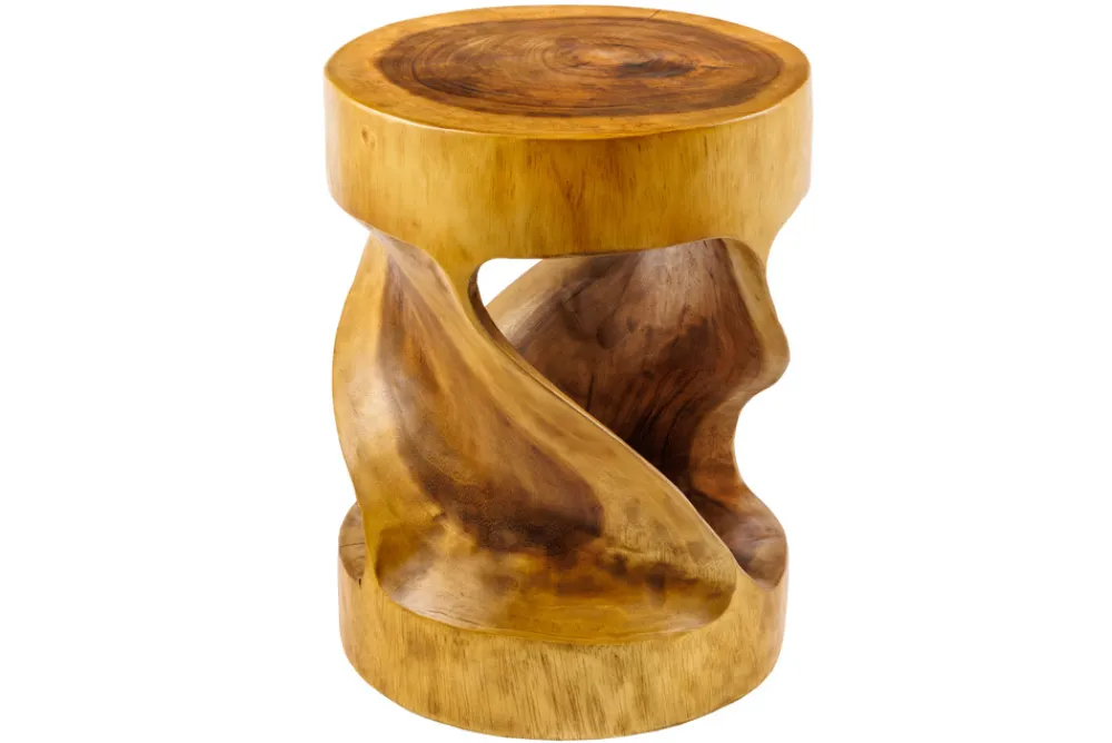 Riess-Ambiente Mehr...|Mehr... > Skulpturaler Beistelltisch ARTE 35cm natur Suarholz rund handmade in Bali Sitzhocker