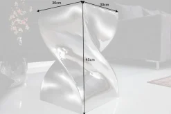 Riess-Ambiente Beistelltische > Skulpturaler Beistelltisch TWIST 45cm silber Aluminium poliert Sitzhocker Modern Design