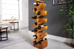 Riess-Ambiente Mehr...|Mehr... > Skulp­tu­rales Weinregal ARTE 100cm natur Suarholz handmade in Bali Flaschenhalter