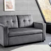 Riess-Ambiente 2-Sitzer Sofa|Skandinavisch > Sofa mit Schlaffunktion SMART 140cm grau hochwertiger Vogue Seiden Samtstoff