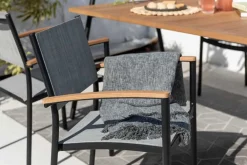 Riess-Ambiente Mehr...|Massivholz Gartenmöbel > Stapelbarer Gartenstuhl RIO anthrazit grau natur Aluminium Massivholz wetterfest