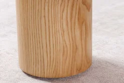 Riess-Ambiente Couchtische & Truhen > Stilvoller Couchtisch ORGANIKO 110cm natur Eiche Travertin Keramik