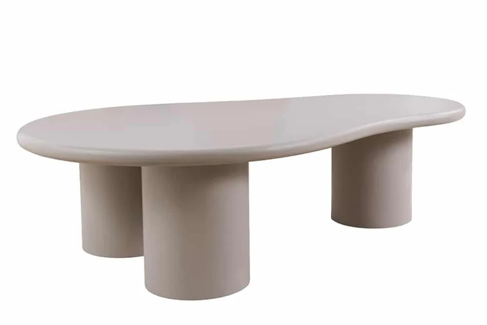 Riess-Ambiente Couchtische & Truhen > Stilvoller Couchtisch ORGANIKO 130cm cement greige organische Form