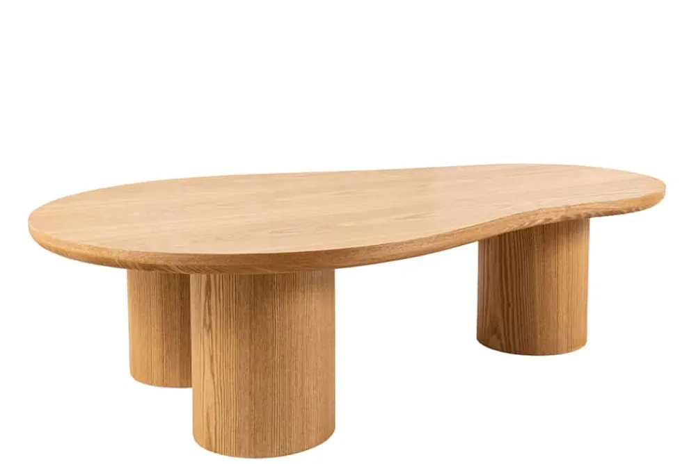 Riess-Ambiente Couchtische & Truhen > Stilvoller Couchtisch ORGANIKO 130cm natur Eiche organische Form