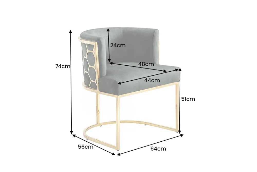 Riess-Ambiente Goldene Möbel|Stühle > Stilvoller Stuhl ELEGANCE grün Samt gold Edelstahl mit Armlehne
