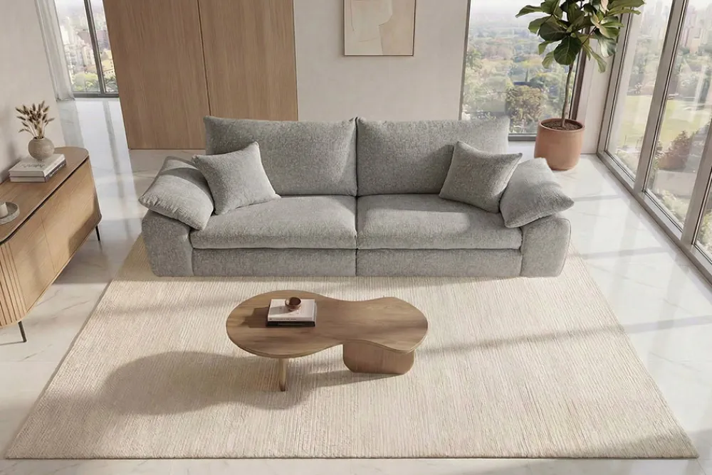 Riess-Ambiente 3-Sitzer Sofa > Stilvolles Big Sofa SOHO 260cm grau Chenille 4-Sitzer Couch mit Wellenunterfederung