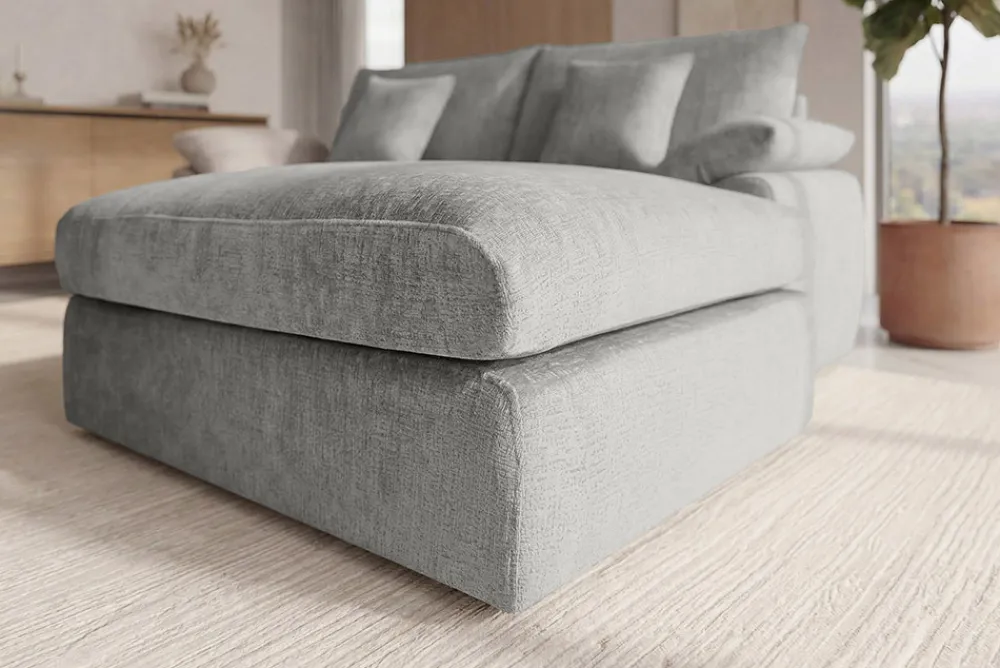 Riess-Ambiente 3-Sitzer Sofa > Stilvolles Big Sofa SOHO 260cm grau Chenille 4-Sitzer Couch mit Wellenunterfederung