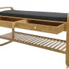 Riess-Ambiente Mehr...|Sitzbänke > Stilvolle Schuhbank ZEN-BO 100cm natur grau Bambus Regal Sitzbank mit Schubladen