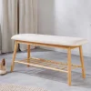 Riess-Ambiente Mehr...|Sitzbänke > Stilvolle Schuhbank ZEN-BO 90cm natur beige Bambus Regal Sitzbank mit Stauraum