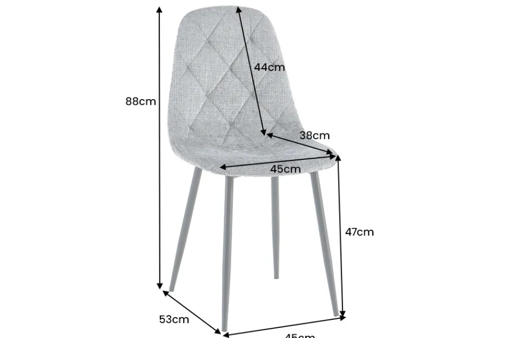Riess-Ambiente Stühle > Stilvolles 2er-Set Stühle GLAMM grau Chenille Cremona schwarze Metallbeine
