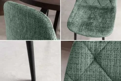 Riess-Ambiente Stühle > Stilvolles 2er-Set Stühle GLAMM grün Chenille Cremona schwarze Metallbeine