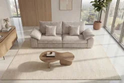 Riess-Ambiente Skandinavisch|3-Sitzer Sofa > Stilvolles Sofa SOHO 225cm beige Chenille 3-Sitzer Couch mit Wellenunterfederung