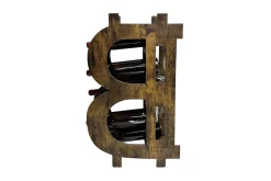 Riess-Ambiente Weinregale > Stilvolles Weinregal BITCOIN 70cm natur Holzregal für 10 Flaschen und 4 Gläser