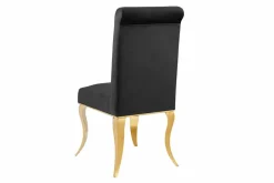 Riess-Ambiente Stühle > Stuhl MODERN BAROCK DELUXE schwarz Samt mit goldenen Edelstahlbeinen