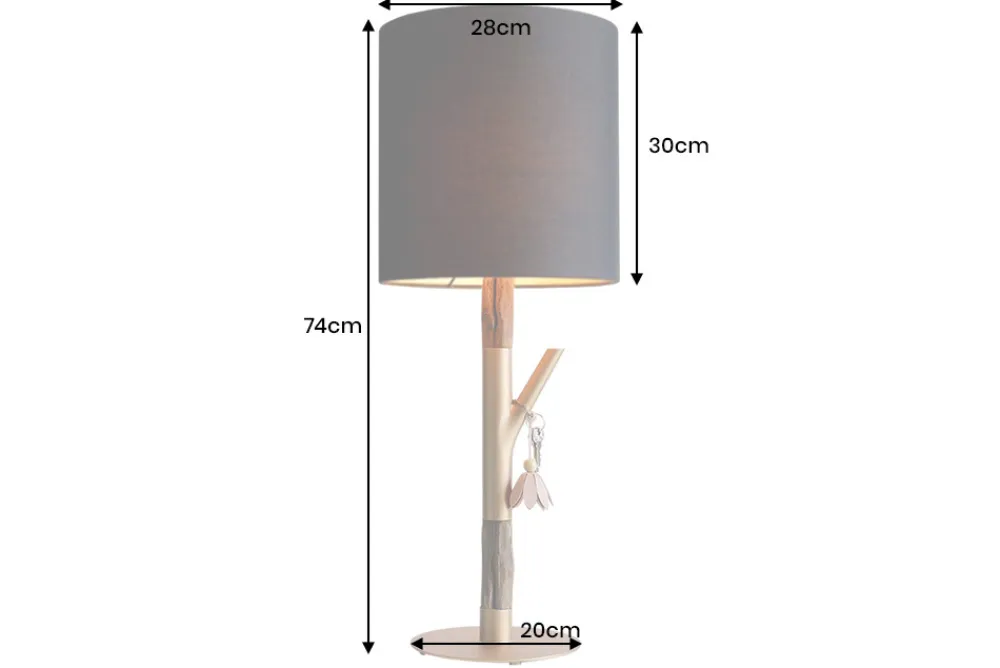 Riess-Ambiente Tischlampen > Tischlampe JEWELRY 75cm schwarz gold natur Eisenholz Massivholz
