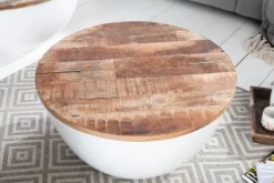Riess-Ambiente Couchtische & Truhen|Mehr... > Upcycling Design Couchtisch INDUSTRIAL STORAGE 70cm weiß Mangoholz handmade
