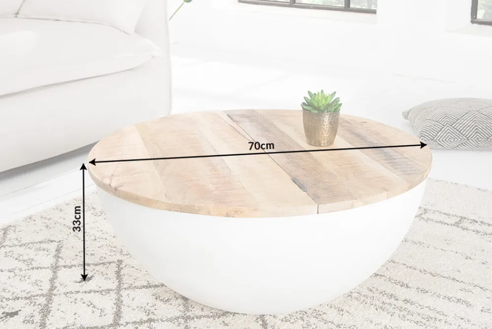 Riess-Ambiente Couchtische & Truhen|Mehr... > Upcycling Design Couchtisch INDUSTRIAL STORAGE 70cm weiß Mangoholz handmade