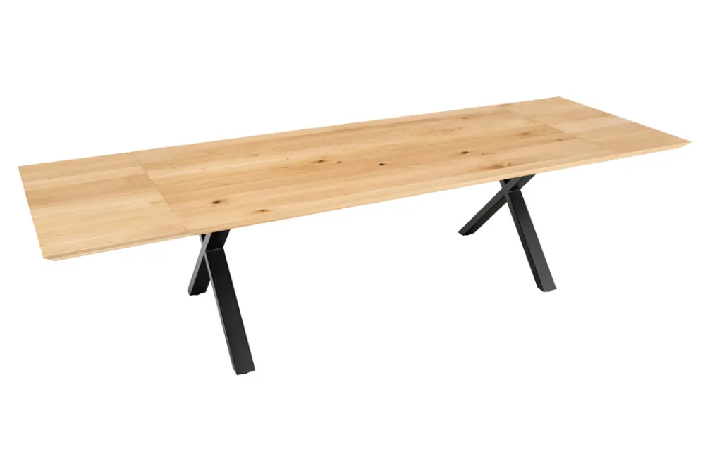 Riess-Ambiente Esstische|Mehr... > Verlängerbarer Esstisch WILD OAK 160-260cm natur Wildeiche Schweizer Kante X-Gestell
