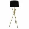 Riess-Ambiente Goldene Möbel|Stehleuchten > Vielseitige Stehlampe WARDROBE 175cm gold schwarz Garderobe mit Stoffschirm Metall