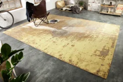 Riess-Ambiente Teppiche > Vintage Baumwoll-Teppich MODERN ART XXL 350x240cm rostbraun verwaschen Used Look