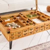 Riess-Ambiente Mehr...|Couchtische > Vintage Couchtisch SEVEN SEAS 100cm natur Pinie Massivholz Glas Hairpin Legs mit Stauraum