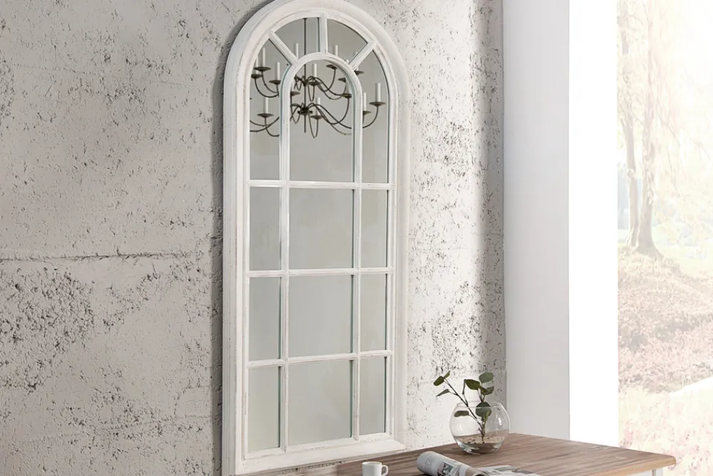 Riess-Ambiente Spiegel > Vintage Wandspiegel CASTILLO 140cm weiß creme Rundbogen Shabby Chic Design Landhausstil