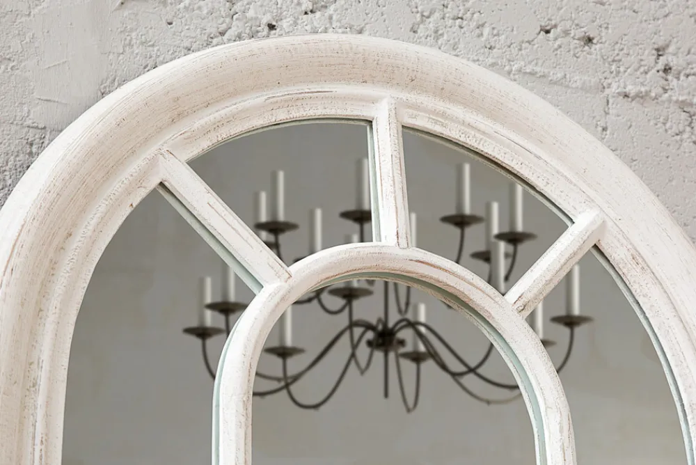 Riess-Ambiente Spiegel > Vintage Wandspiegel CASTILLO 140cm weiß creme Rundbogen Shabby Chic Design Landhausstil