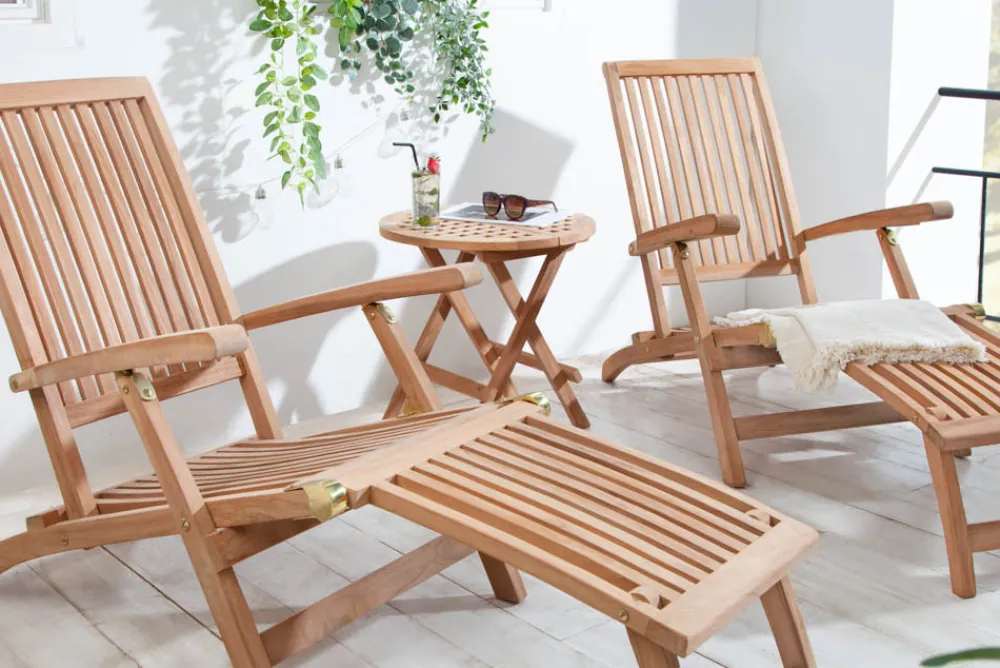 Riess-Ambiente Beistelltische|Mehr... > Wetterfester Beistelltisch EMPIRE TEAK 50cm Massivholz rund klappbar Outdoor Gartentisch