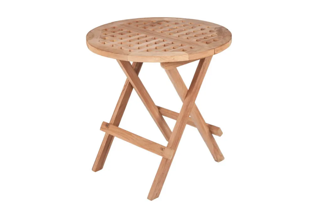 Riess-Ambiente Beistelltische|Mehr... > Wetterfester Beistelltisch EMPIRE TEAK 50cm Massivholz rund klappbar Outdoor Gartentisch
