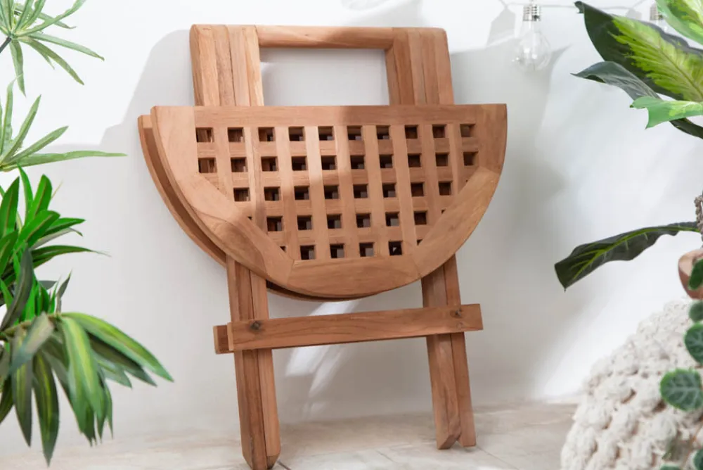 Riess-Ambiente Beistelltische|Mehr... > Wetterfester Beistelltisch EMPIRE TEAK 50cm Massivholz rund klappbar Outdoor Gartentisch