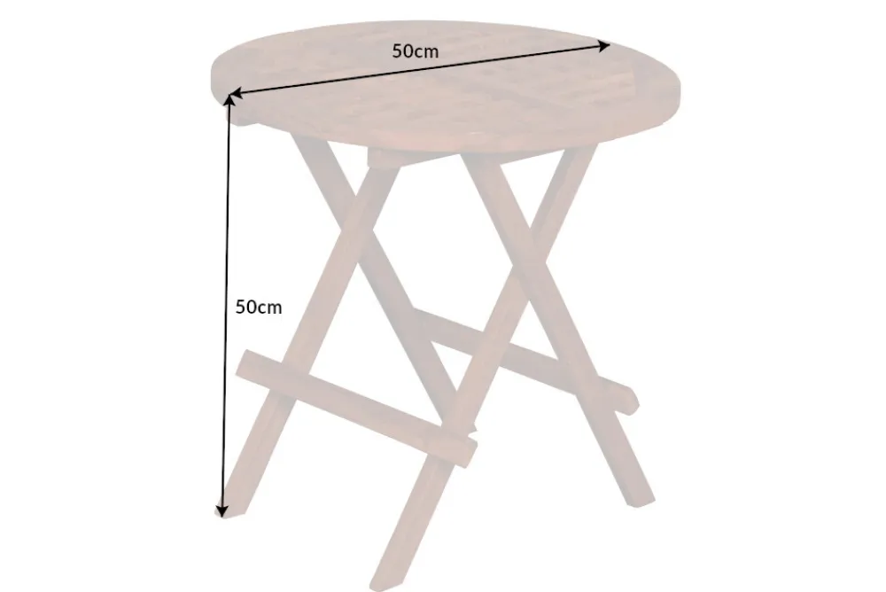 Riess-Ambiente Beistelltische|Mehr... > Wetterfester Beistelltisch EMPIRE TEAK 50cm Massivholz rund klappbar Outdoor Gartentisch