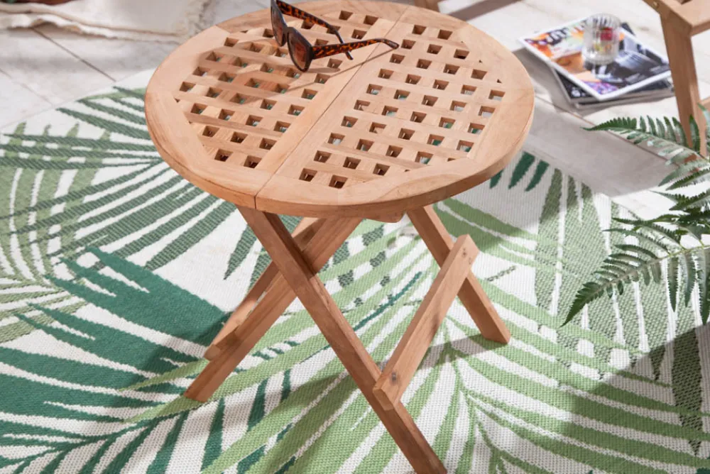 Riess-Ambiente Beistelltische|Mehr... > Wetterfester Beistelltisch EMPIRE TEAK 50cm Massivholz rund klappbar Outdoor Gartentisch
