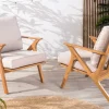 Riess-Ambiente Mehr...|Massivholzstühle > Wetterfester Gartenstuhl COMFORT LINE natur beige Akazienholz Loungesessel