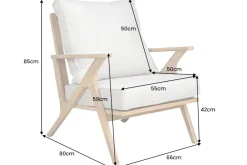 Riess-Ambiente Mehr...|Massivholzstühle > Wetterfester Gartenstuhl COMFORT LINE natur beige Akazienholz Loungesessel