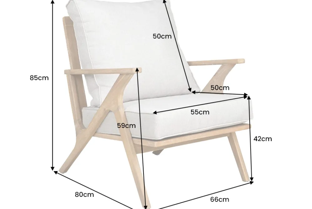 Riess-Ambiente Mehr...|Massivholzstühle > Wetterfester Gartenstuhl COMFORT LINE natur beige Akazienholz Loungesessel