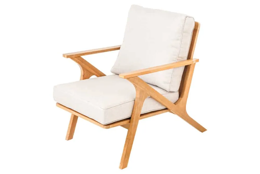 Riess-Ambiente Mehr...|Massivholzstühle > Wetterfester Gartenstuhl COMFORT LINE natur beige Akazienholz Loungesessel